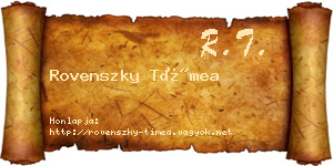 Rovenszky Tímea névjegykártya